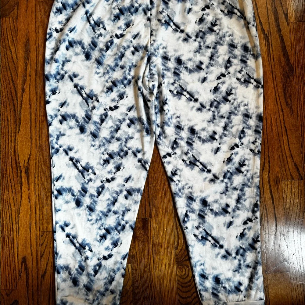 Lucky Brand Women's Size  XXL Blue &White Tie Dye Lounge Pajama Pants Comfy Cozy